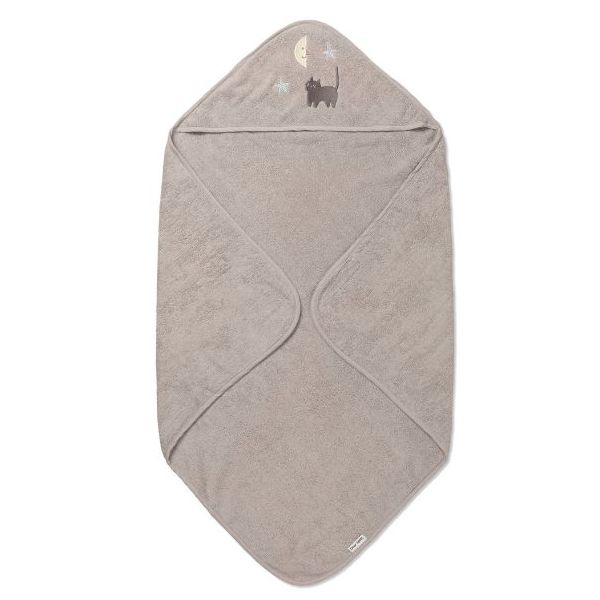 Petal Embroidered Baby Hooded Towel - Moon Cat
