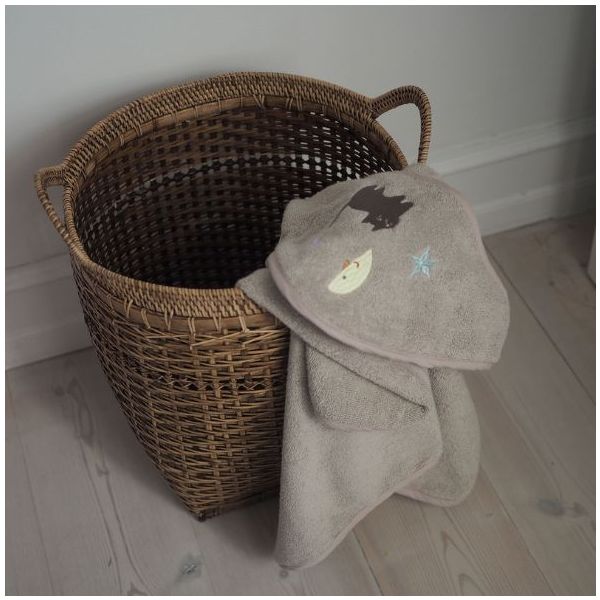 Petal Embroidered Baby Hooded Towel - Moon Cat