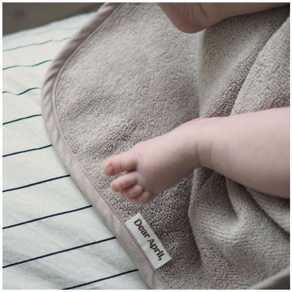 Petal Embroidered Baby Hooded Towel - Moon Cat