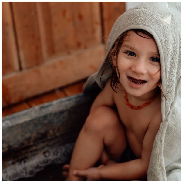 Petal Embroidered Baby Hooded Towel - Sailsboats