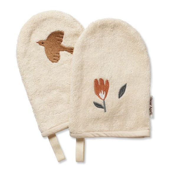 Set of 2 Paw Embroidered Bath Gloves - Harmony