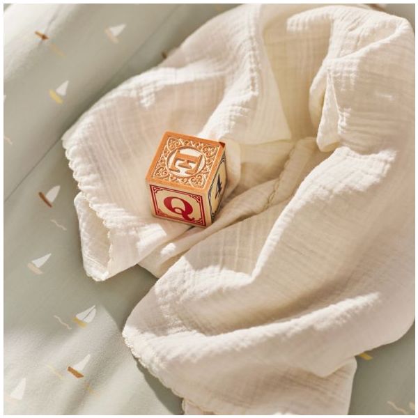 Set de 3 petits langes Mio - Blanc Cassé