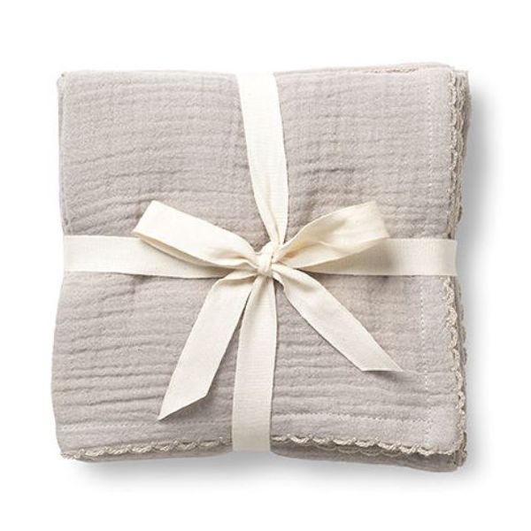 Set de 3 petits langes Mio - Gris Souris