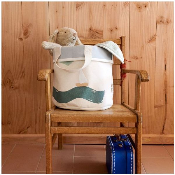 Set de 2 paniers à jouets brodés Toto - Grandes Vagues