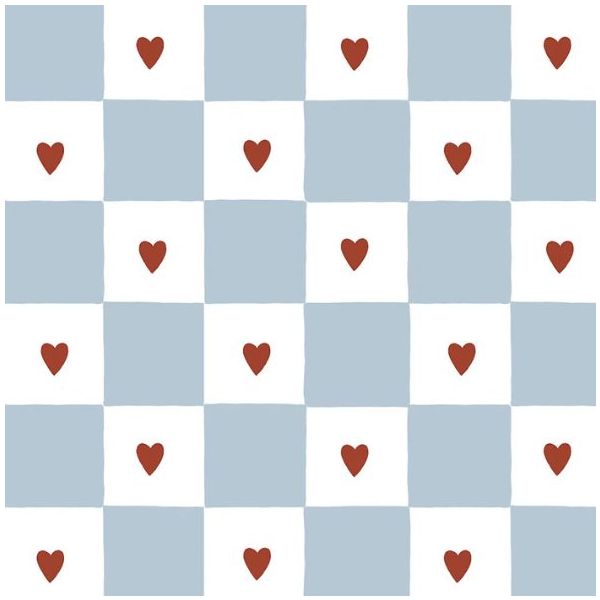 Papier peint Cœurs & Carreaux à la Française