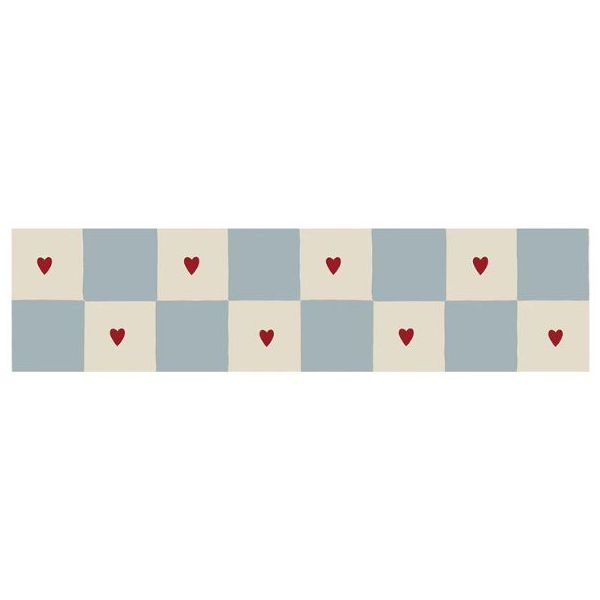 Tapetenbordüre - Karos mit Herzen