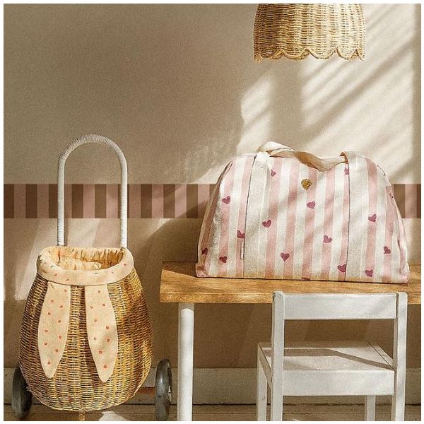 Tapetenbordüre - Streifen Nostalgia Rosa / Braun