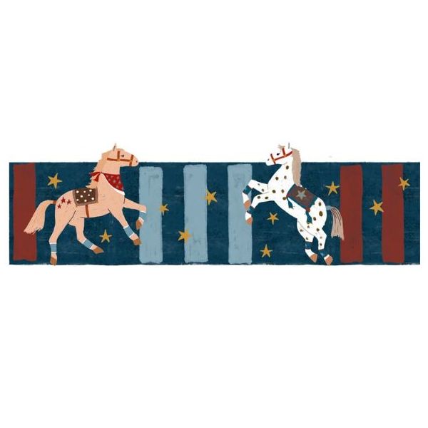 Frise de papier peint - Chevaux & Étoiles