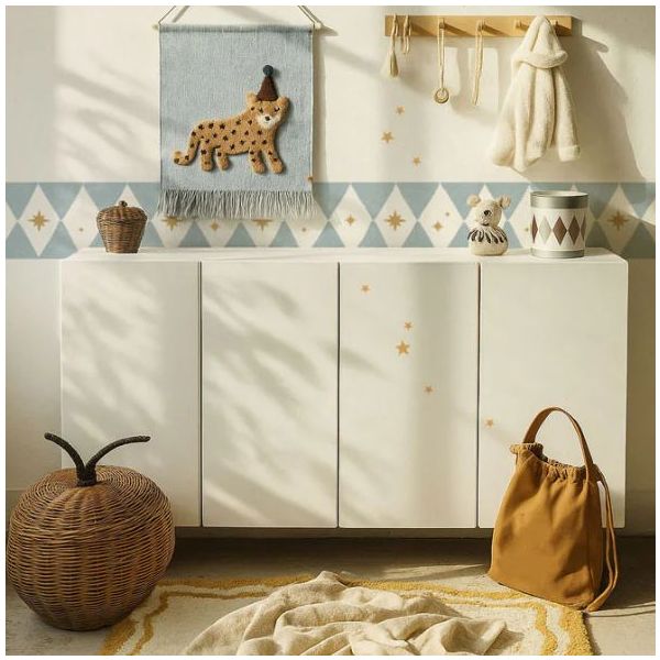 Tapetenbordüre - Rauten mit Sternen