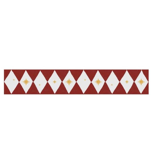 Tapetenbordüre - Rauten mit Sternen - Rot