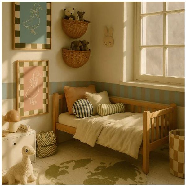 Tapetenbordüre - Streifen Blau / Grün