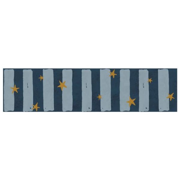 Tapetenbordüre - Streifen mit Sterne - Blau