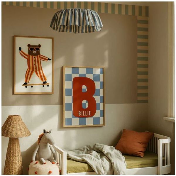 Tapetenbordüre - Streifen Nostalgia Beige / Grün