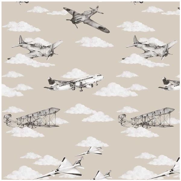 Papier peint Avions - Sépia