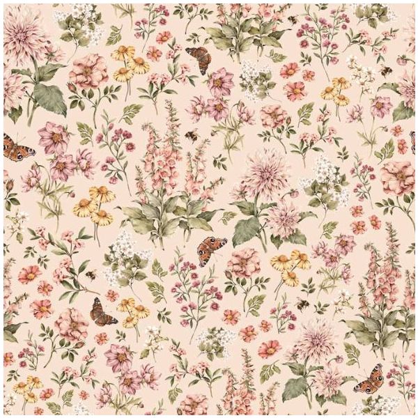 Papier peint Campagne Fleurie