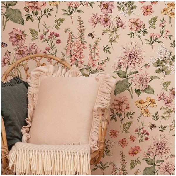 Papier peint Campagne Fleurie