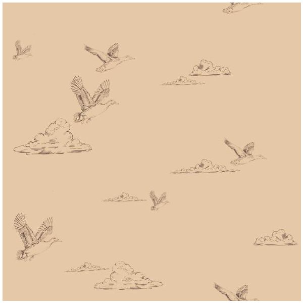 Ducks in the Sky Wallpaper - Beige