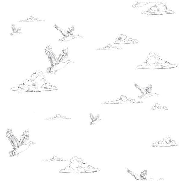 Ducks in the Sky Wallpaper - White