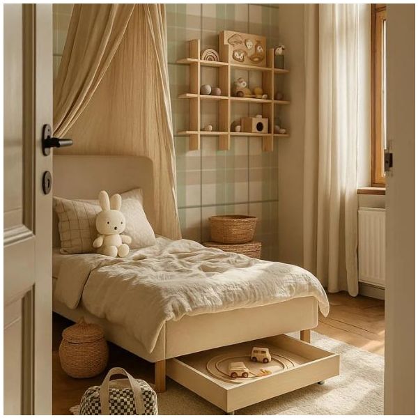 Check Maxi Wallpaper - Beige / Green