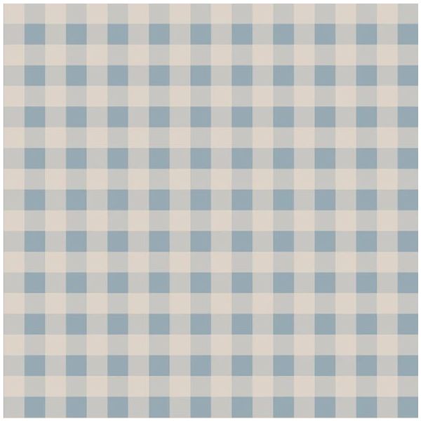 Papier peint Carreaux Minimini - Bleu / Crème