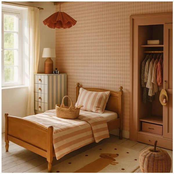 Check Minimini Wallpaper - Pink / Cream