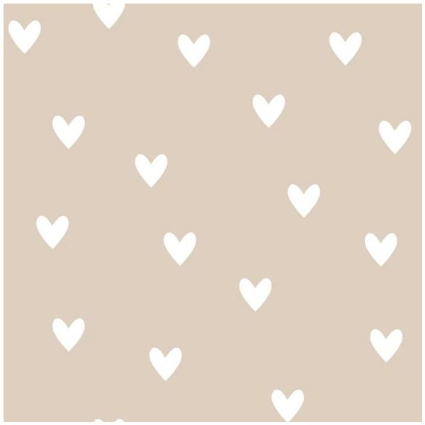 Papier peint Cœurs - Beige