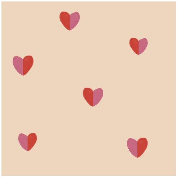 Draw Hearts Wallpaper - Red / Mauve