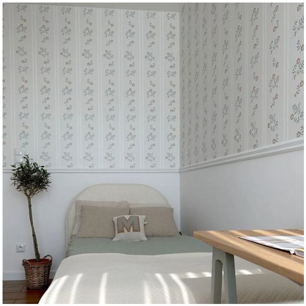 Papier peint Fleurs de cottage français - Blue
