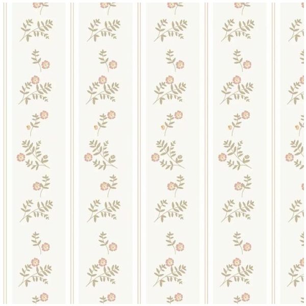 Papier peint Fleurs de cottage français - Rose