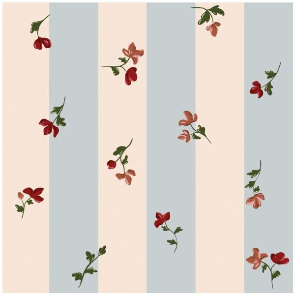 Paris Flowers Stripes Wallpaper