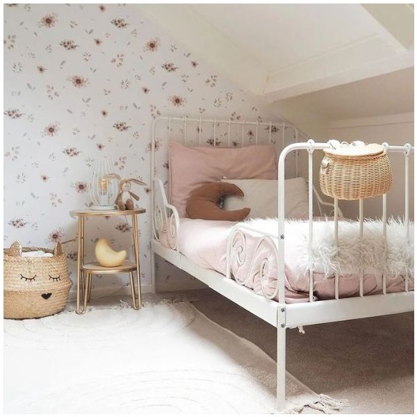 Papier peint Fleurs Minimini - Blanc