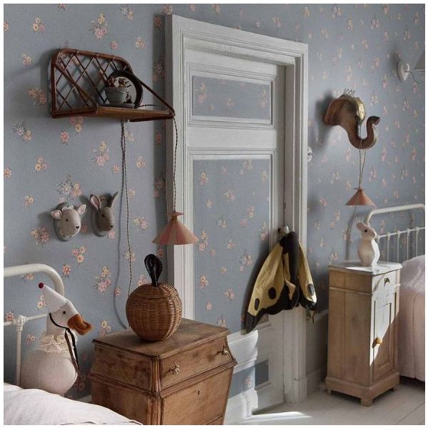 Papier peint Fleurs Minimini - Foncé