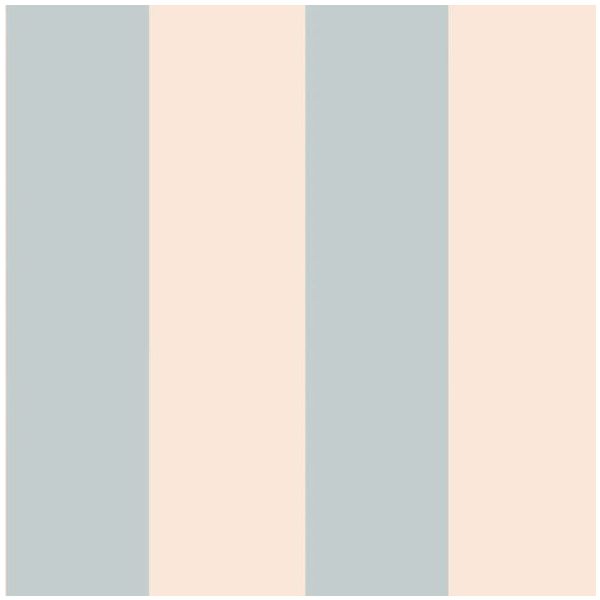 Big Stripes Wallpaper - Vintage Blue / Beige