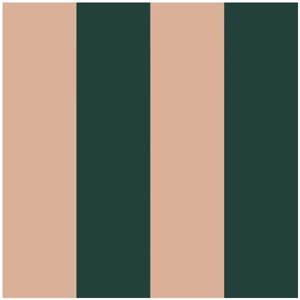 Papier peint Grandes Rayures - Vert / Rose