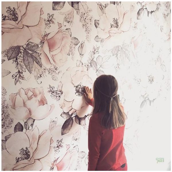 Papier Peint Jardin - Rose