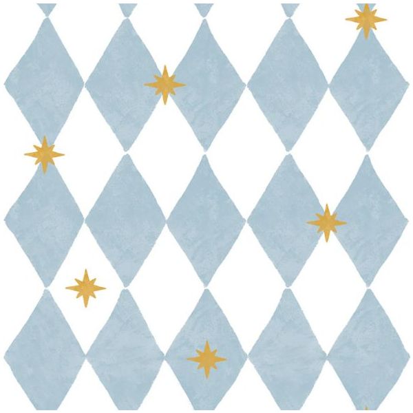 Papier peint Losanges à la Française avec Étoiles