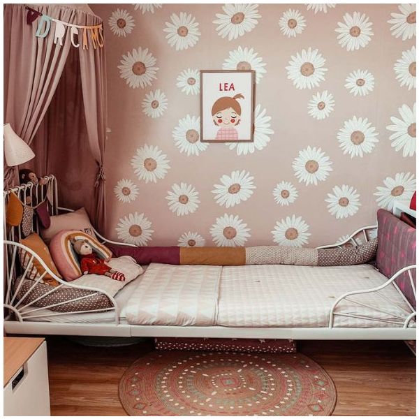 Papier peint Marguerites Toscanes - Rose