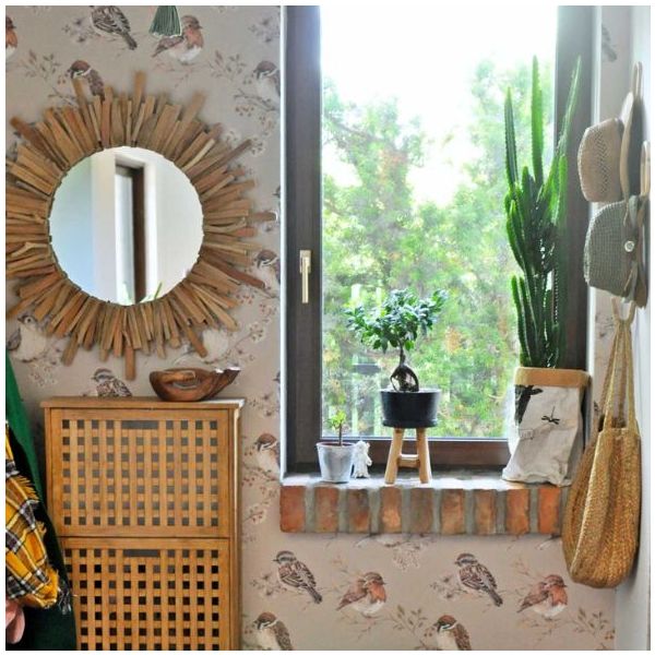 Papier peint Oiseaux - Beige