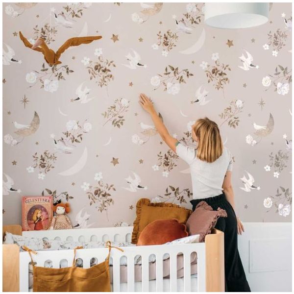 Papier peint Oiseaux dans le Ciel Nocturne