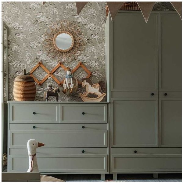 Papier peint Oiseaux & Printemps - Vert