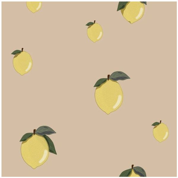 Papier peint Petits Citrons - Beige