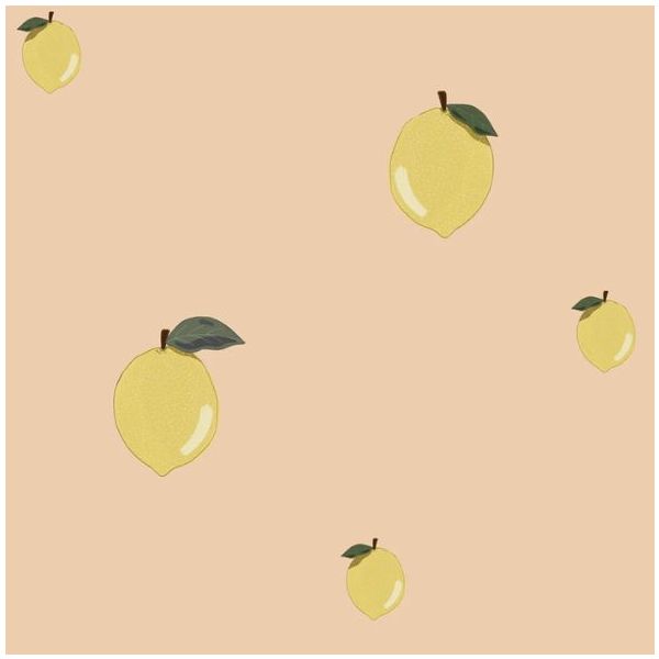 Papier peint Petits Citrons - Saumon