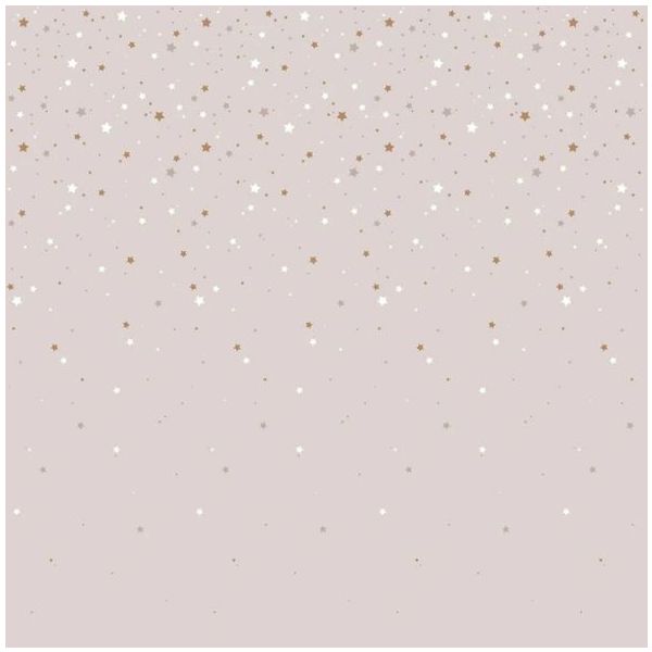 Papier peint Pluie Étoilée - Rose poudre