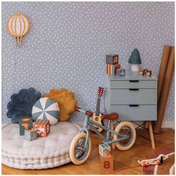 Papier peint Pois Irréguliers - Bleu Clair