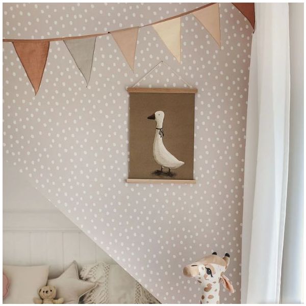 Papier peint Pois Irréguliers - Rose poudre