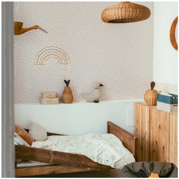 Papier peint Pois Irréguliers - Rose poudre