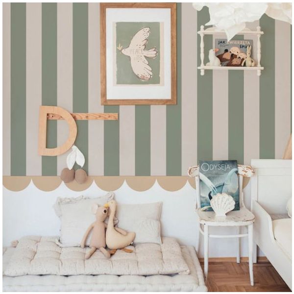 Papier peint Portofino - Rayures Vert