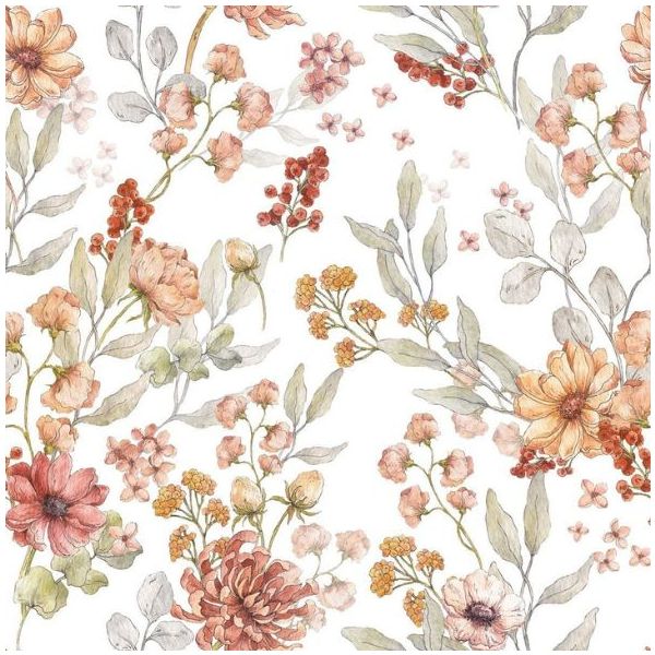 Papier peint Prairie d’automne - Blanc