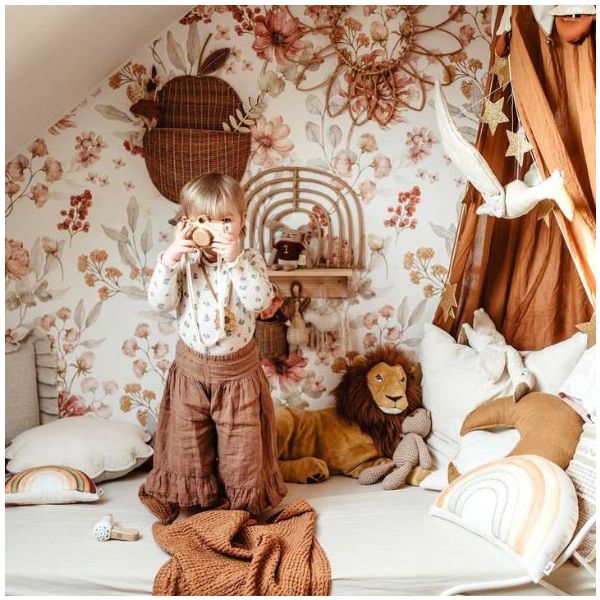 Papier peint Prairie d’automne - Blanc