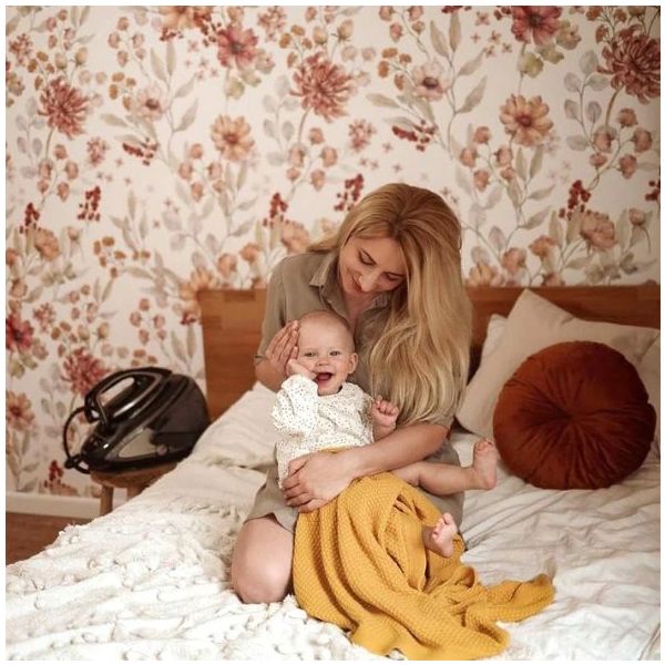 Papier peint Prairie d’automne - Blanc